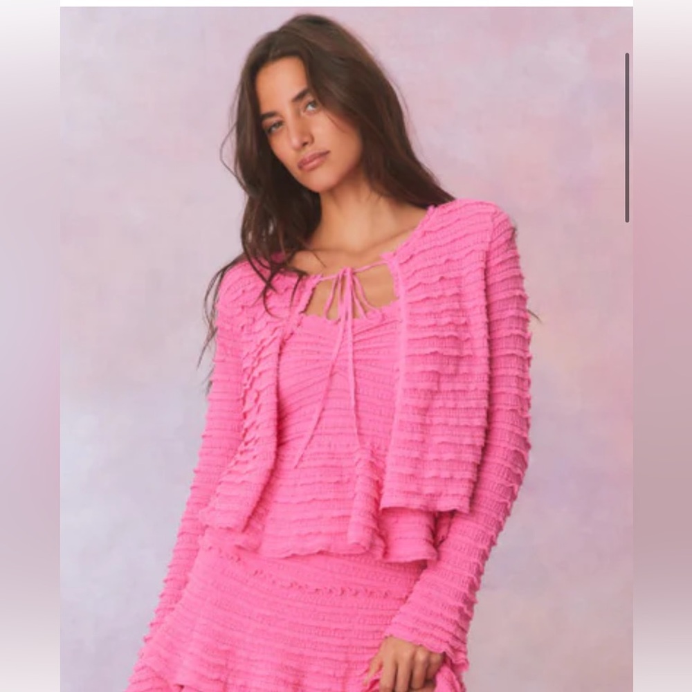 Loveshackfancy peplum tank & cardi SET
